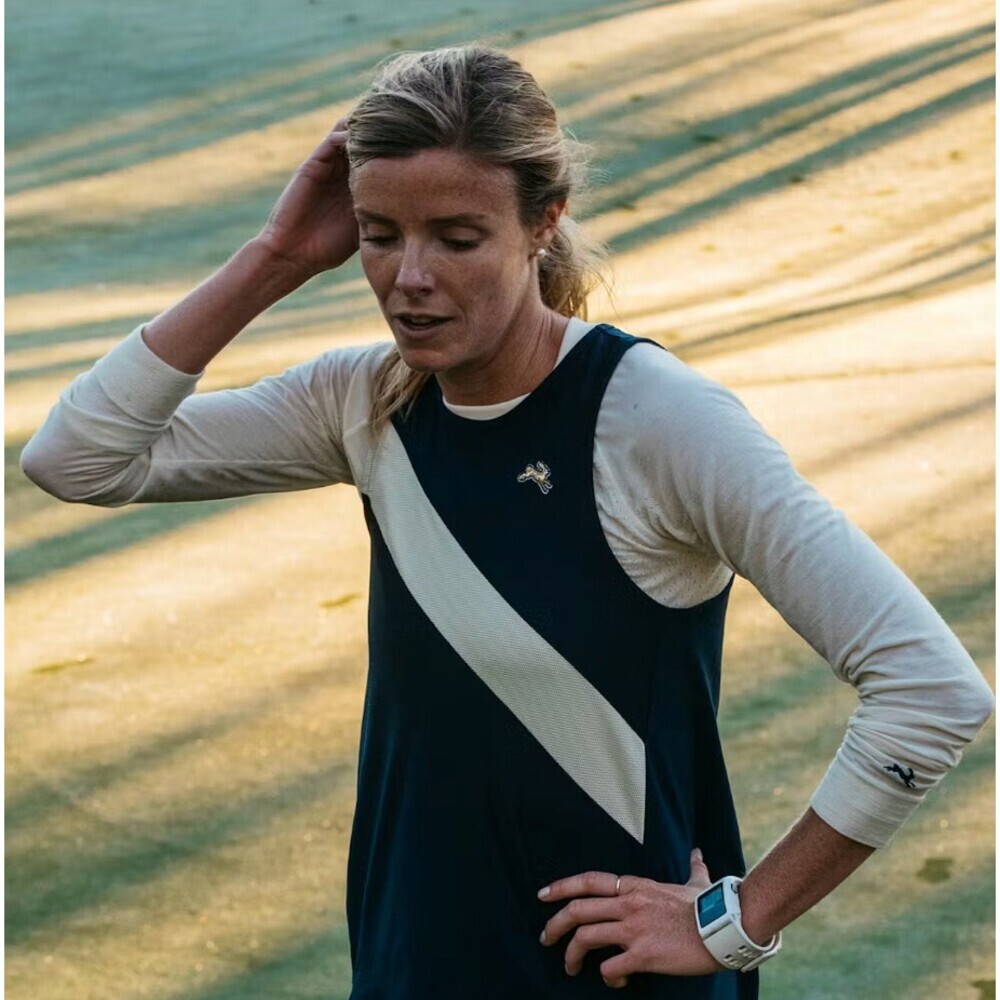 Tracksmith Van Cortlandt Singlet in Navy/Ivory Women's Size XS